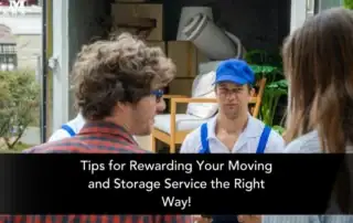 G&M Haulers team discussing moving tips at a job site in a storage unit.
